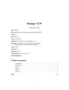 Package `CCP`