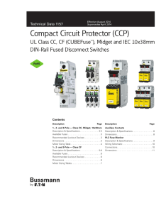 Bussmann Compact Circuit Protector (CCP) Data Sheet # 1157