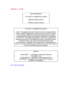 Appendix A – Labels EMI COMPLIANCE FCC PART 15 SUBPART B