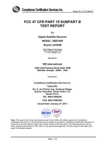 fcc 47 cfr part 15 subpart b test report