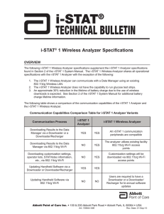 i-STAT 1 Wireless Analyzer Specifications