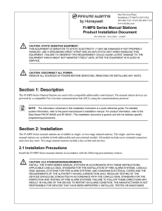 Section 1: Description Section 2: Installation - Fire