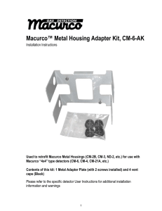 Macurco™ Metal Housing Adapter Kit, CM-6-AK