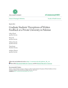 Graduate Students` Perceptions of Written Feedback at a Private