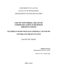 use of nonverbal means of communication in business presentations