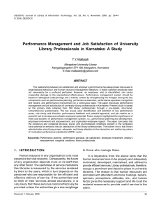 Performance Management and Job Satisfaction of