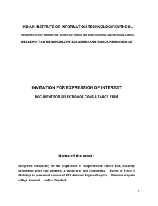 INVITATION FOR EXPRESSION OF INTEREST Name of the work: