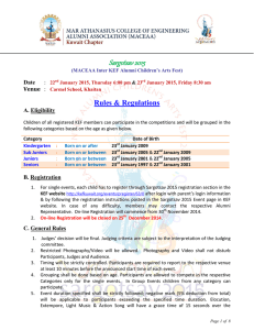 Sargotsav 2015 Rules and Regulations