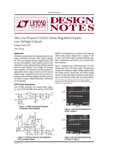 Very Low Dropout (VLDO) Linear Regulators Supply Low Voltage