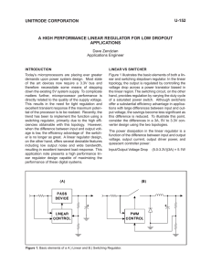 a high performance linear regulator for low dropout applications u