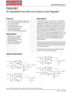 FAN1581 - 5A Adjustable/Fixed Ultra Low Dropout Linear Regulator