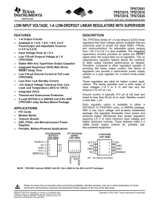 Low Input Voltage, 1-A Low-Dropout Linear Regulators with