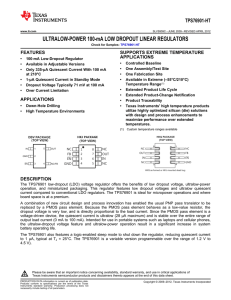 Ultralow Power 100-mA Low Dropout Linear Regulator (Rev. C)