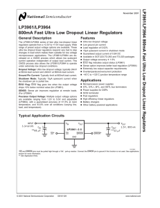 LP3961/LP3964 800mA Fast Ultra Low Dropout Linear Regulators