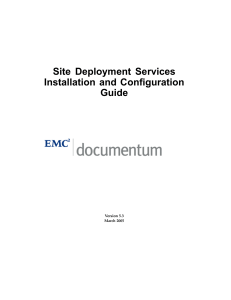 Site Deployment Services Installation and Configuration Guide