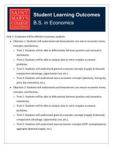 Student Learning Outcomes B.S. in Economics