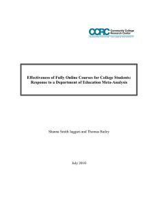 Effectiveness of Fully Online Courses for College Students