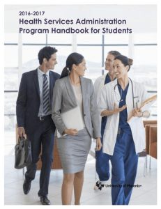 Health Services Administration Program Handbook for Students