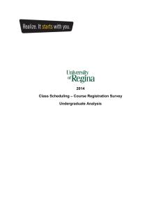 2014 Class Scheduling – Course Registration Survey