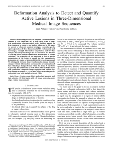 Deformation analysis to detect and quantify active lesions in