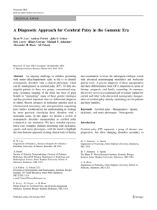Diagnostic Approach to CP in the Genomic Era