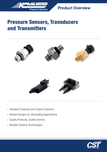 Pressure Sensors, Transducers and Transmitters