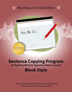 Sentence Copying RMSE K - block - National Institute for Direct