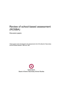ROSBA - Queensland Curriculum and Assessment Authority