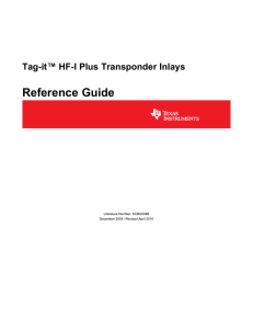 Tag-it (tm) HF-I Plus Transponder Inlays