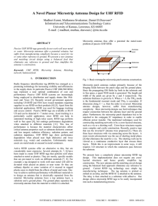 A Novel Planar Microstrip Antenna Design for UHF RFID