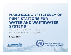 MAXIMIZING EFFICIENCY OF PUMP STATIONS FOR WATER AND