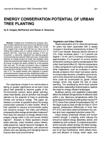 energy conservation potential of urban tree planting