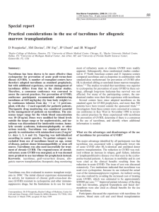 Practical considerations in the use of tacrolimus for allogeneic
