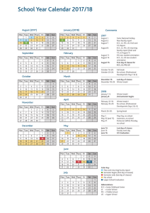 School Year Calendar 2017/18