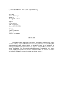 Current Distribution in Modern Copper Refining