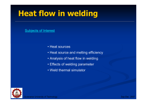 Heat flow in welding - Suranaree University of Technology