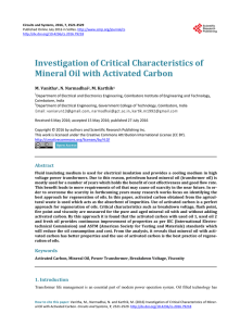 Investigation of Critical Characteristics of Mineral Oil with Activated