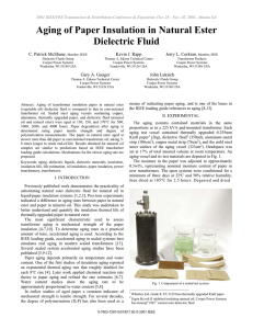 Aging of Paper Insulation in Natural Ester Dielectric