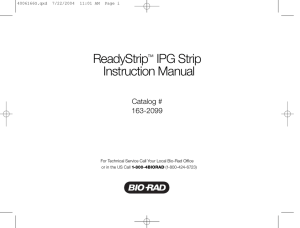 ReadyStrip™ IPG Strip Instruction Manual - Bio-Rad