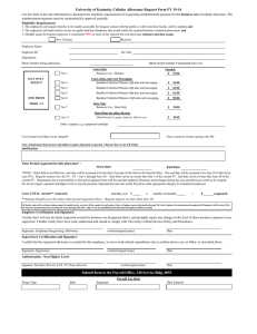 University of Kentucky Cellular Allowance Request Form FY 15