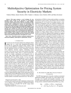 Multi-Objective Optimization for Pricing System Security in Electricity