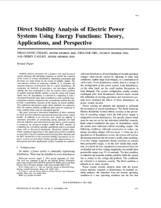 Direct Stability Analysis of Electric Power Systems Using Energy