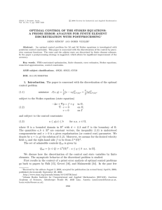 OPTIMAL CONTROL OF THE STOKES EQUATIONS