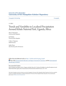 Trends and Variability in Localized Precipitation Around Kibale
