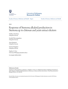 Response of Stemona alkaloid production in