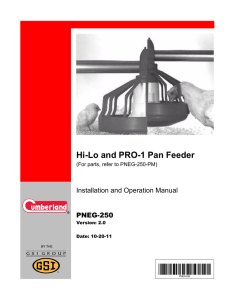 PNEG-250 - Hi-Lo and PRO-1 Pan Feeder