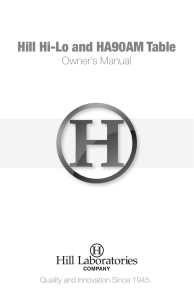 Hi-Lo Manual - Hill Laboratories