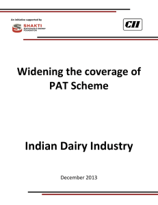 Widening the coverage of PAT Scheme Indian Dairy Industry