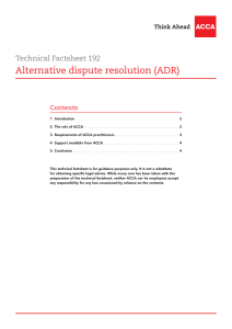 Alternative dispute resolution (ADR)