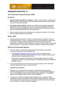 Use of Alternative Dispute Resolution ADR - Attorney